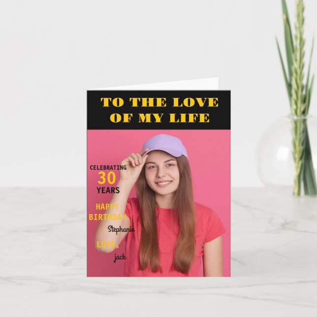 Personalised Happy Birthday Photo Love wife Card (Front)