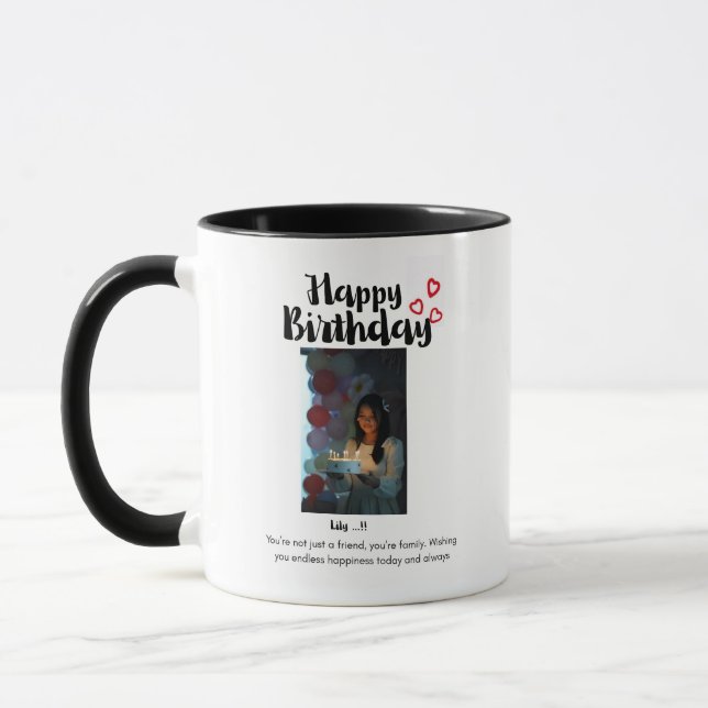 Personalised Happy Birthday Photo Mug  (Left)