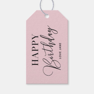 Personalised "Happy Birthday" Pink 2-Tone Gift Tags