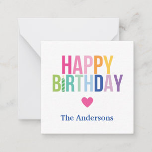 Personalised Happy Birthday Rainbow Enclosure Card