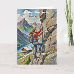 Personalised Happy Birthday Rock Climber Adventur Card