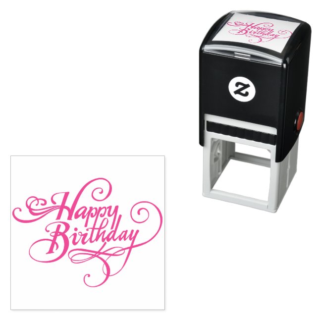 Personalised Happy Birthday Self-Inking Stamp (In Situ)
