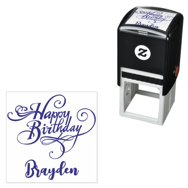 Personalised Happy Birthday Self-Inking Stamp (In Situ)