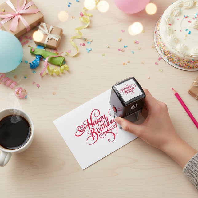 Personalised Happy Birthday Self-Inking Stamp (Personalized Happy Birthday Self-Inking Stamp)