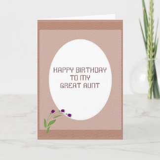 Personalised Happy Birthday To My Great  Aunt Card