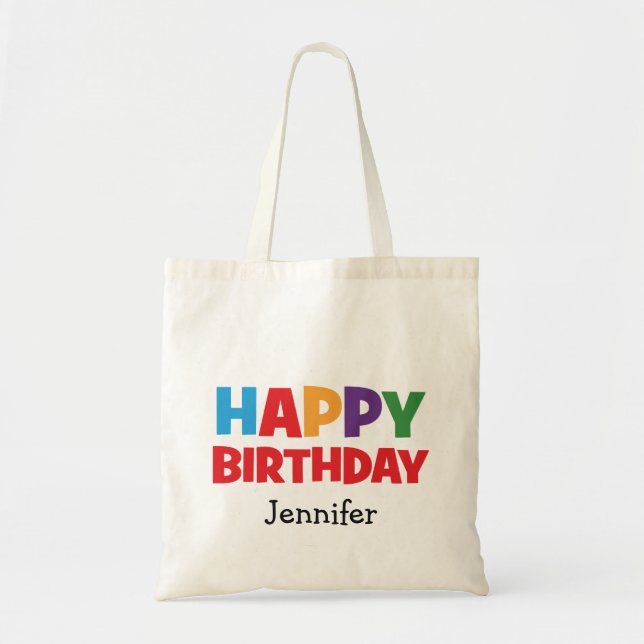 Personalised Happy Birthday Tote Bag (Front)