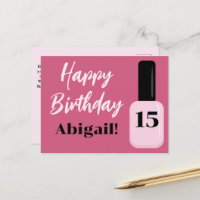 Personalised Happy Birthday Trend Pink Nail Polish