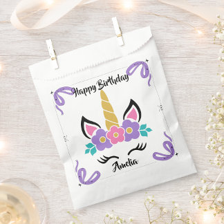 Personalised Happy Birthday Unicorn Favour Bag