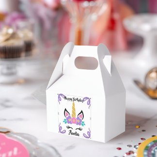 Personalised Happy Birthday Unicorn Favour Box