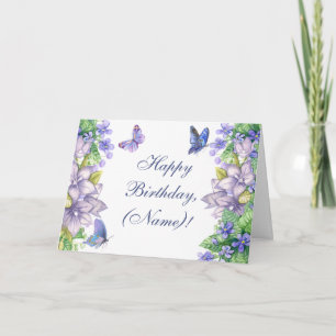 Personalised Happy Birthday Vintage Floral  Card