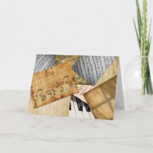 Personalised Happy Birthday Vintage Piano Music Card