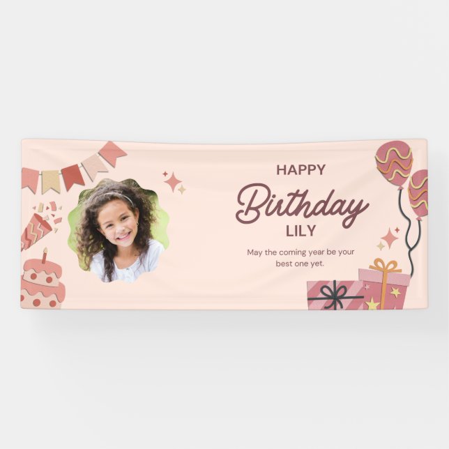Personalised Happy Birthday Vinyl Banner (Horizontal)