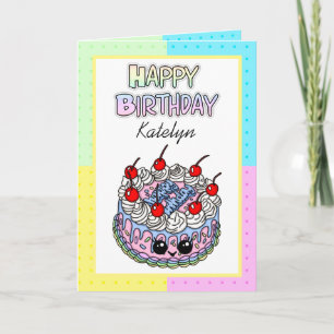 Personalised Happy Birthday Whimsical Cake Card