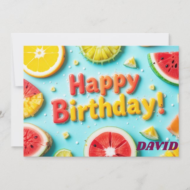 Personalised Happy Birthday Wishes Holiday Card (Front)
