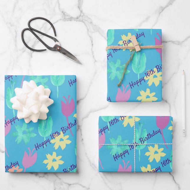 Personalised Happy Birthday Wrapping Paper (Front)