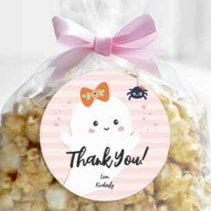 Personalised Happy BOO Day Halloween Birthday Classic Round Sticker