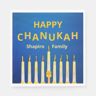 Personalised Happy Chanukah Menorah Napkin