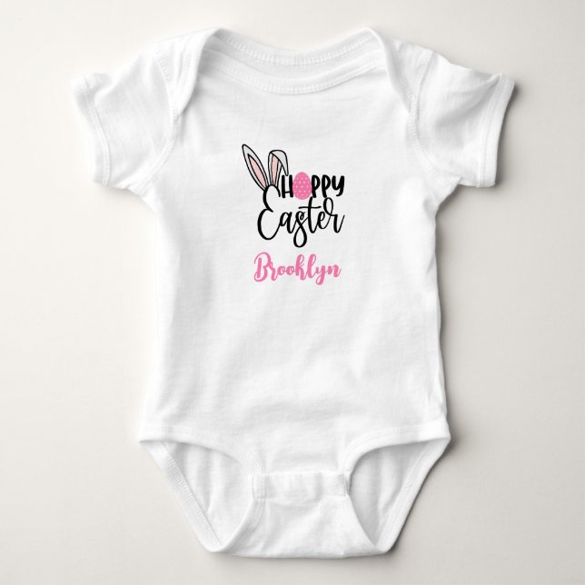 Personalised Happy Easter Baby One Piece Bodysuit (Front)