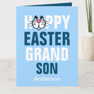 Personalised Happy Easter Bunny Grandson Card