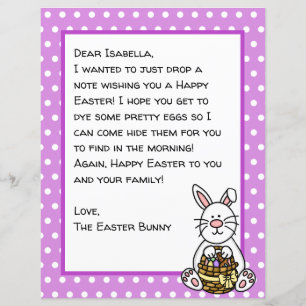 Personalised Happy Easter Bunny Letter