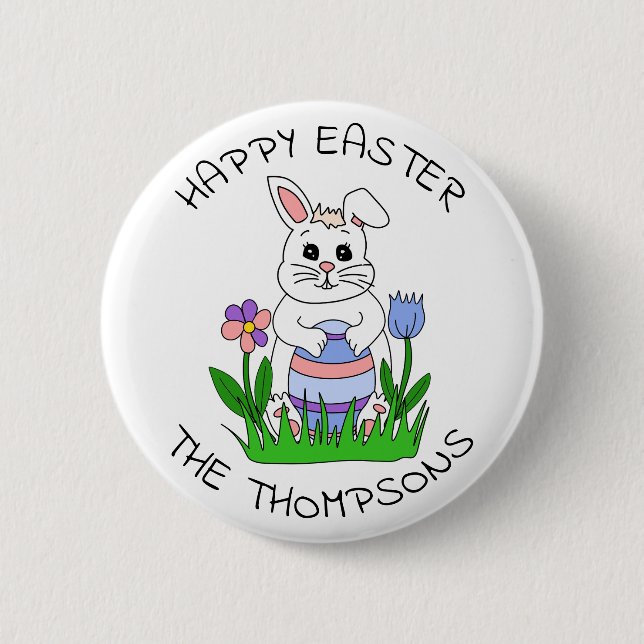Personalised Happy Easter Button (Front)
