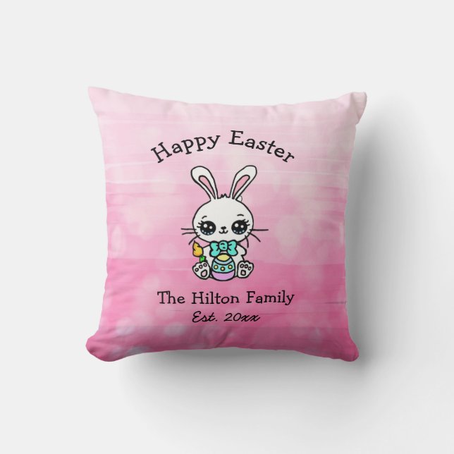 Personalised Happy Easter Decorative Pillow (Front)