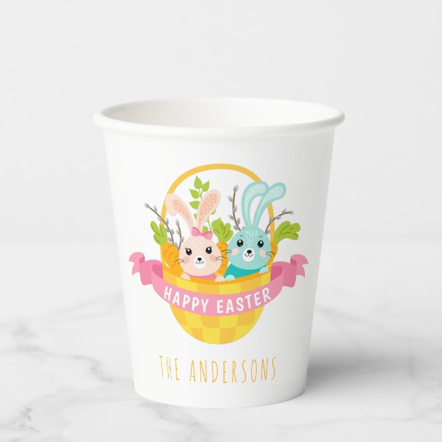 Personalised Happy Easter Paper Cups (Front)