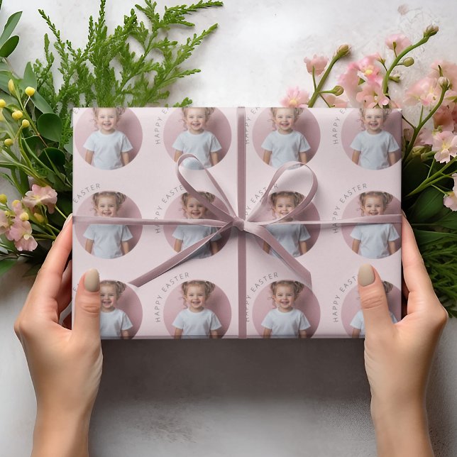 Personalised Happy Easter Pastel Pink Wrapping Paper (Creator Uploaded)