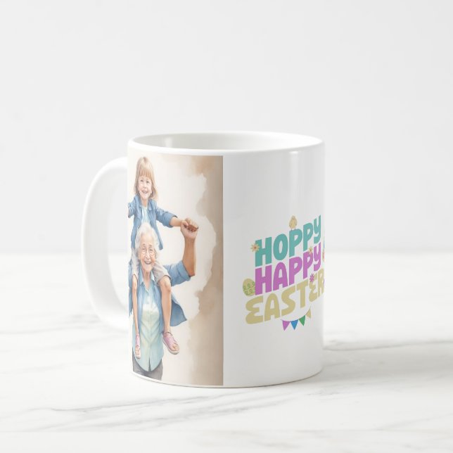 Personalised Happy Easter Photo Mug – Custom Gift (Front Left)