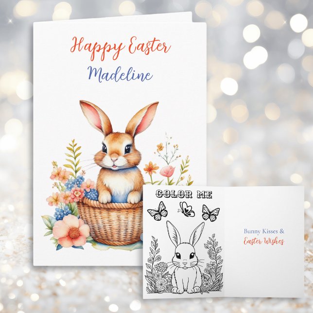 Personalised Happy Easter Plus Colouring Page   Card (Creator Uploaded)