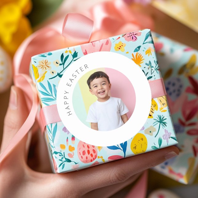 Personalised Happy Easter Sticker with Photo  (Creator Uploaded)