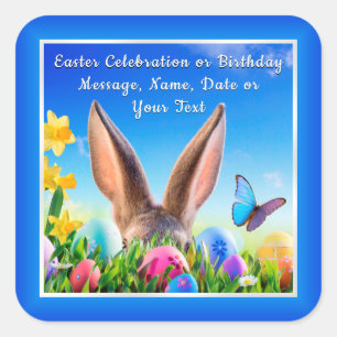 Personalised Happy Easter Stickers or Your Text