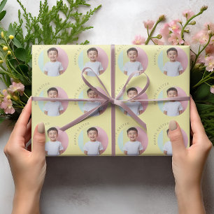 Personalised Happy Easter Yellow Wrapping Paper