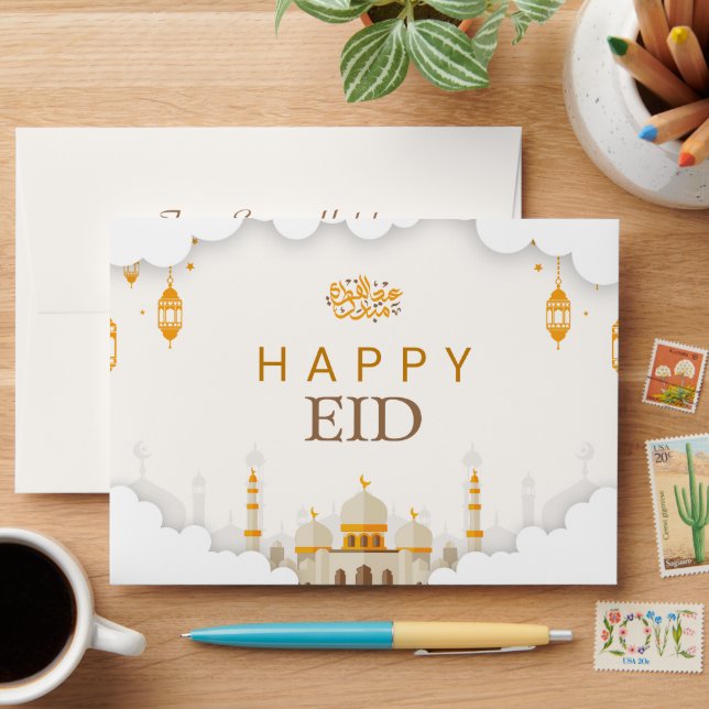 Personalised Happy Eid Money Card Envelopes (Desk)