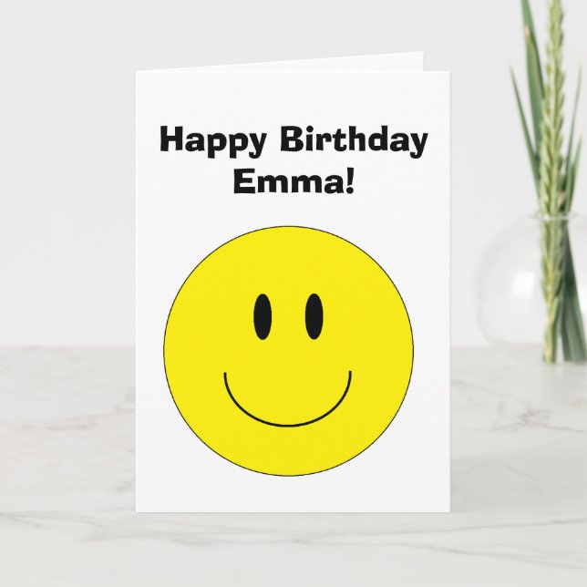 Personalised "Happy Face" Greeting Card (Front)