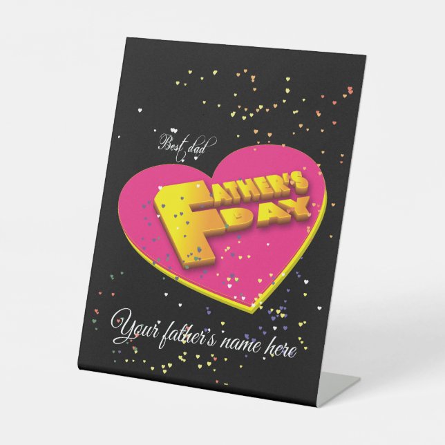 Personalised Happy Fathers Day 2023 Pedestal Sign (Front)