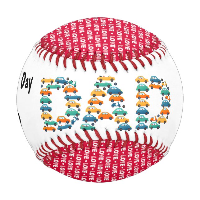 Personalised Happy Fathers Day Baseball (Front)