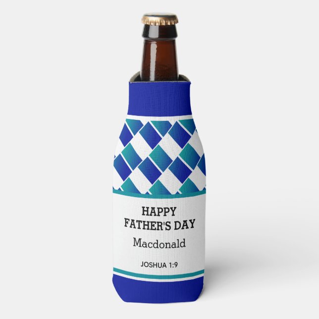 Personalised HAPPY FATHER'S DAY Custom Scripture Bottle Cooler (Bottle Front)