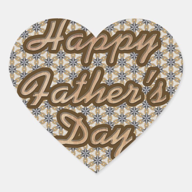 Personalised Happy Fathers Day Heart Heart Sticker (Front)