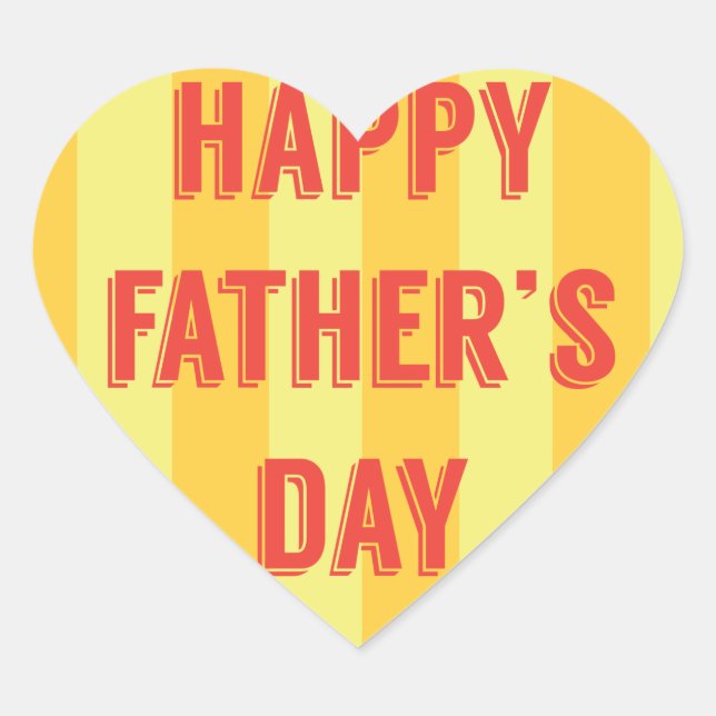 Personalised Happy Fathers Day Heart Heart Sticker (Front)