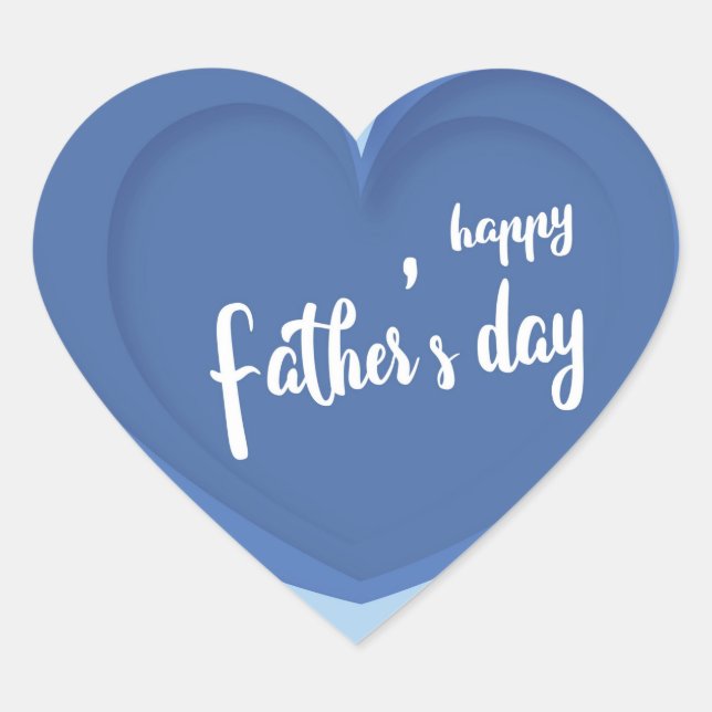 Personalised Happy Fathers Day Heart Heart Sticker (Front)