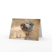 Personalised Happy Father's Day, Mini Pig Card