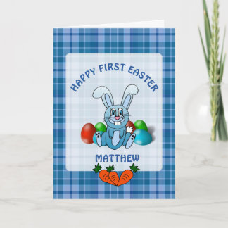 Personalised Happy First Easter Baby Boy Card