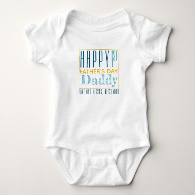 Personalised Happy First Father's Day Baby Bodysuit (Front)