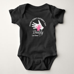 Personalised Happy First Fathers Day From daughter Baby Bodysuit