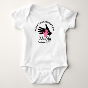Personalised Happy First Fathers Day From daughter Baby Bodysuit