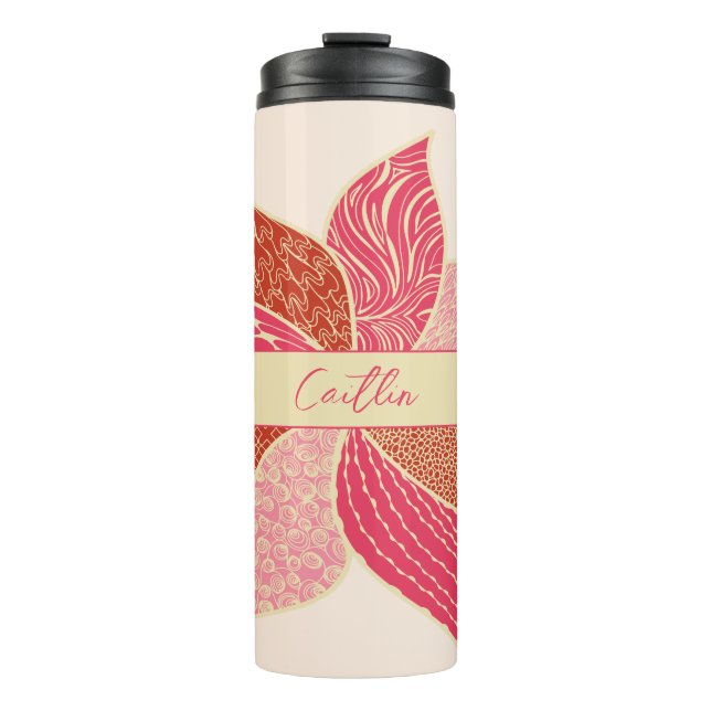 Personalised Happy Flower Thermal Tumbler (Front)