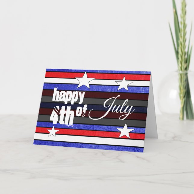Personalised Happy Fourth of July Patriotic Card (Front)