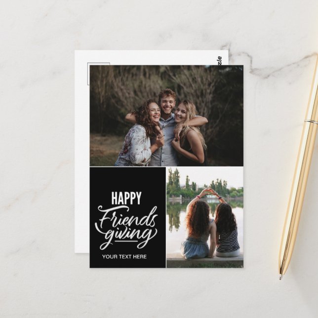 Personalised Happy Friendsgiving Postcard (Front/Back In Situ)