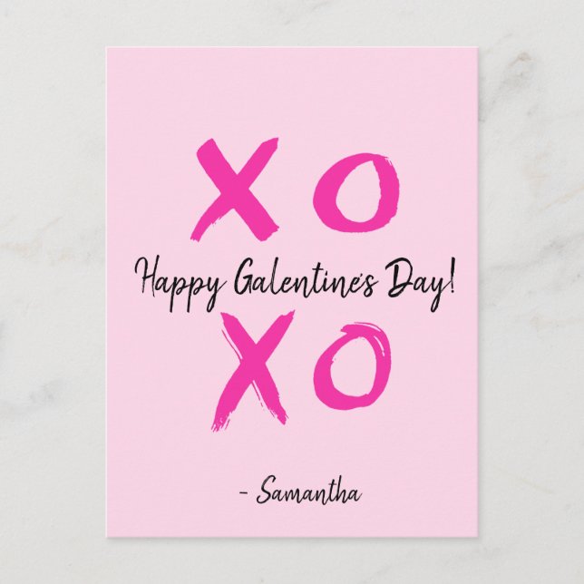 Personalised Happy Galentine's Day Holiday Postcard (Front)
